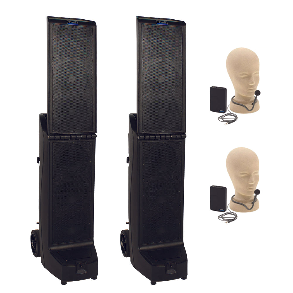 Anchor Audio Bigfoot XU2-R Portable PA Speaker System with 2 Wireless Microphones - Perfect for Outdoor Events, Live Performances & Public Speaking