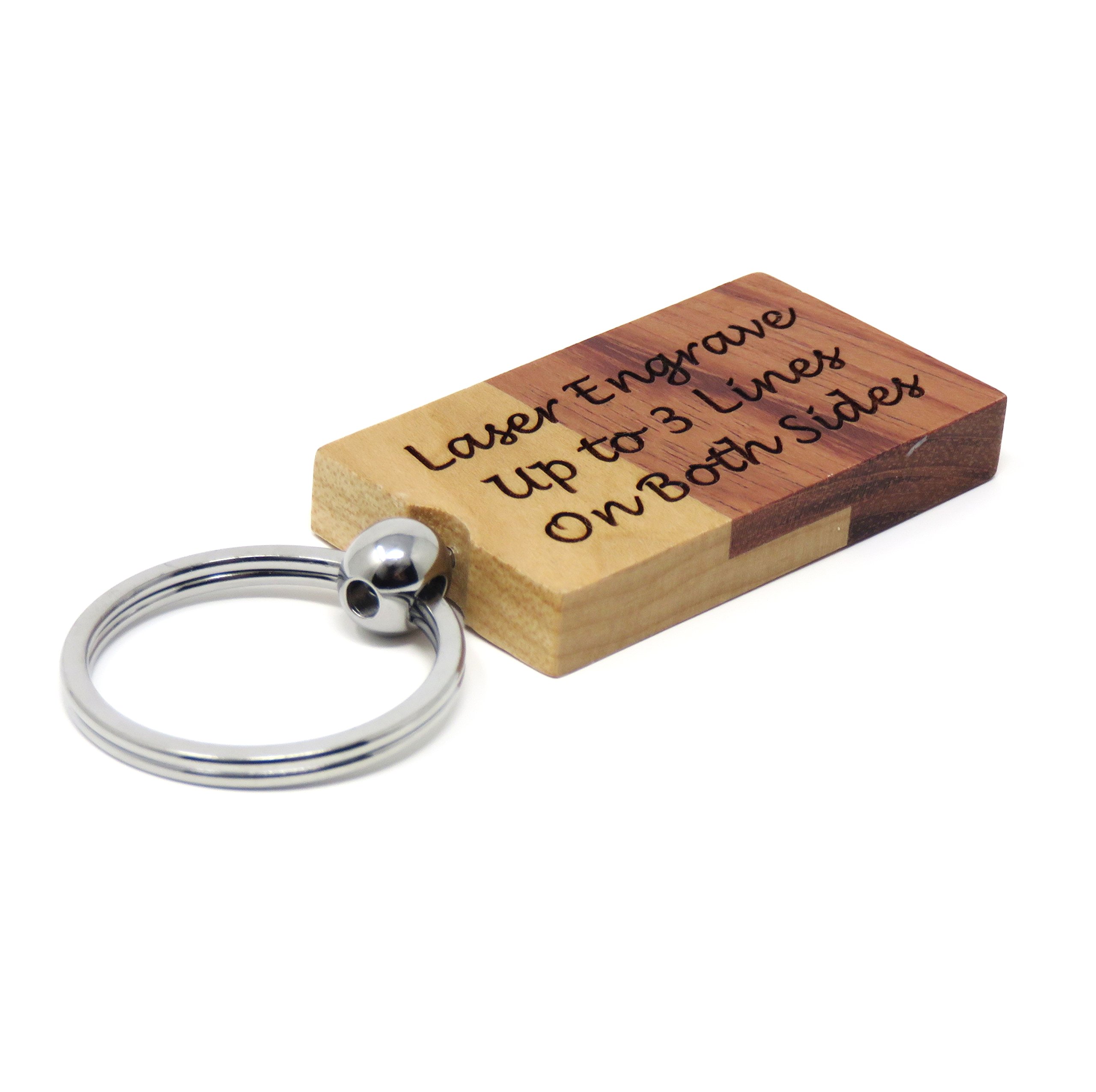 Custom Engraved Rectangle Keychain - Personalized Front & Back Surface Art Key Ring - Unique Gift for Anniversary, Wedding, Graduation - Home & Office Use