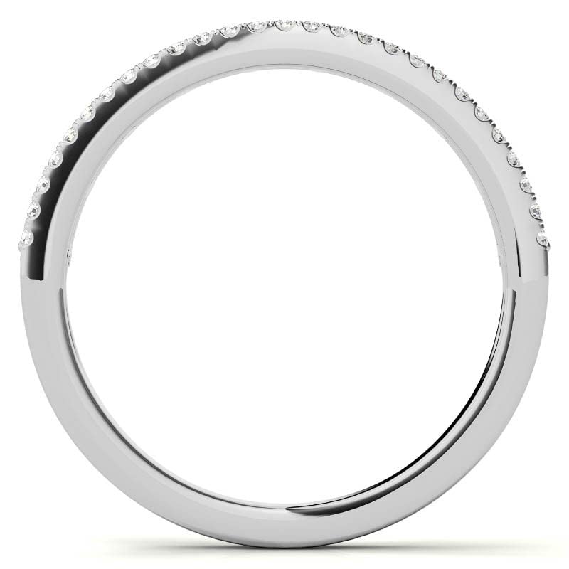 0.15 Carat Moissanite Engagement Ring - Round & Baguette Cut Sterling Silver Wedding Band for Women, Anniversary Gift, Christmas Present, Valentine's Day Jewelry (Perfect for Proposals, Weddings & Special Occasions)