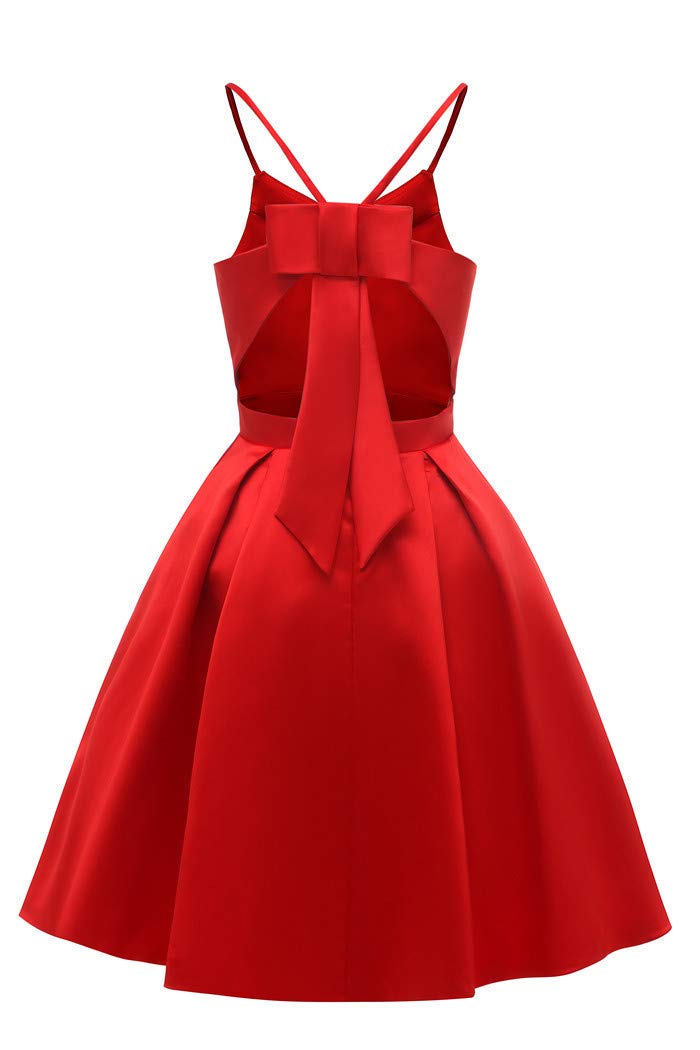 Elegant Satin Bridesmaid Dress for Women - Knee-Length Cocktail Dress with Adjustable Straps | Perfect for Weddings, Parties & Special Occasions