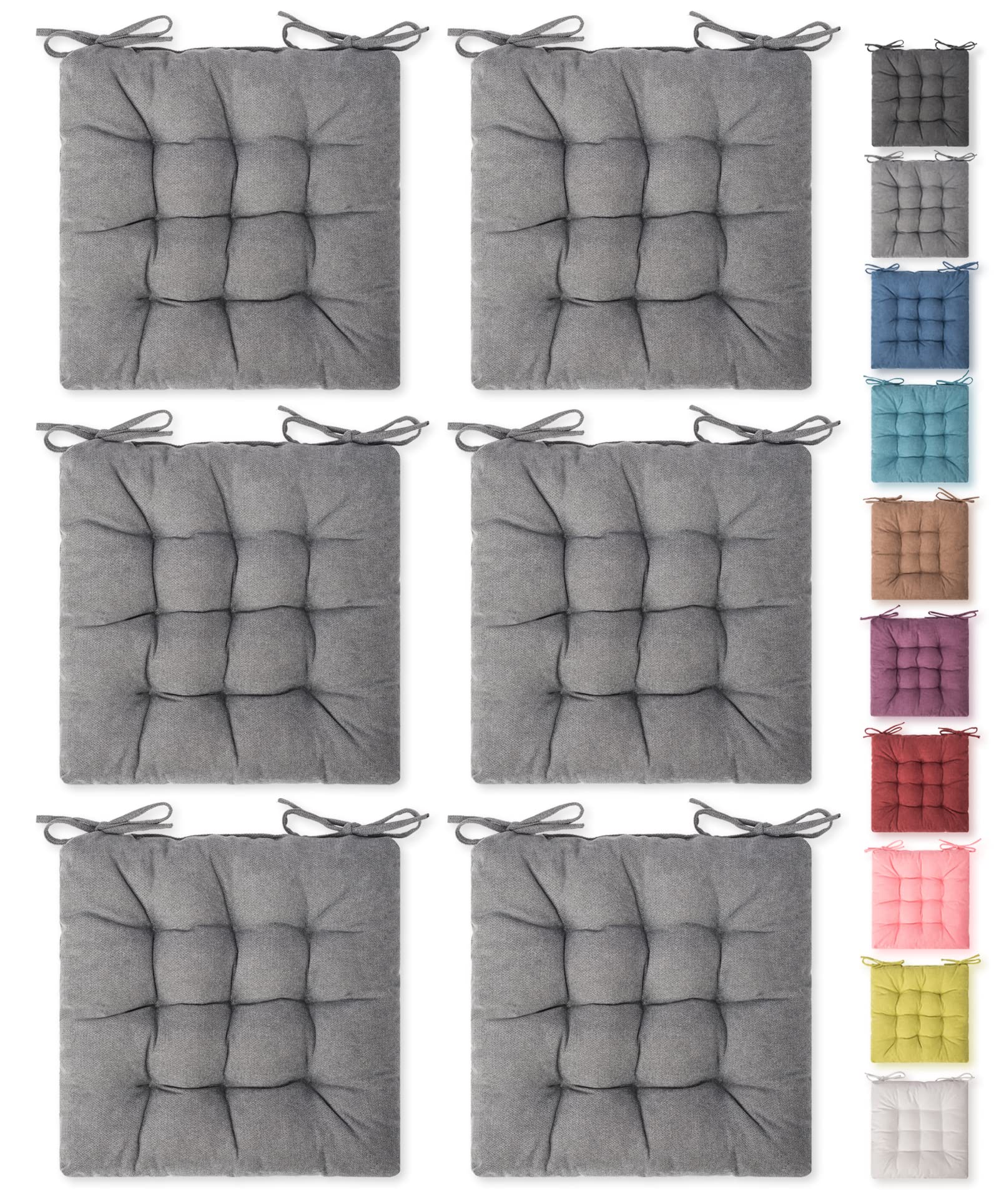 6 Pack Square Moon Seat Cushions - Comfortable Chair Pads for Indoor & Outdoor Use - Perfect for Dining Chairs, Office Chairs & Desk Chairs - Enhance Comfort at Home, Work or Patio