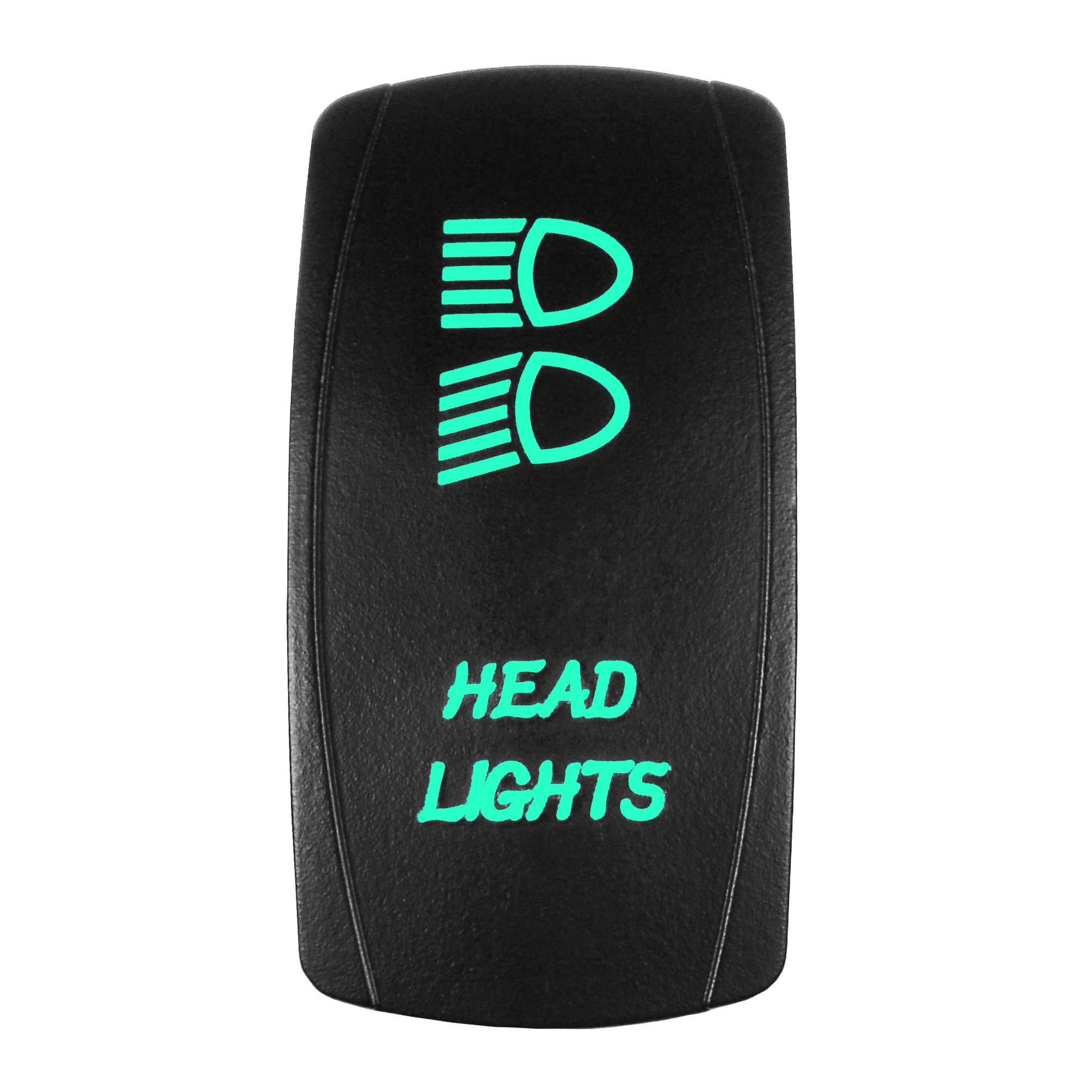 Universal 12V 3-Position Laser Rocker Switch for Headlights - Off/On/On Function with Green LED - Perfect for Cars, Trucks, Boats & Off-Road Vehicles