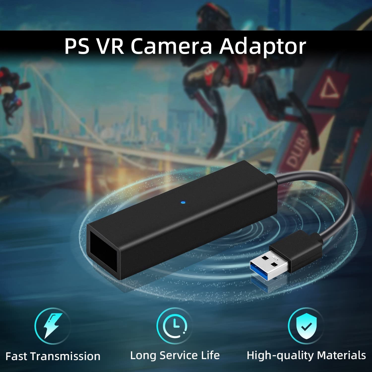 Tolesum VR Camera Adapter for PS5/PS5 Pro/PS5 Slim & PSVR Headset | PS4 to PS5 VR Converter Cable | USB 3.0 Compatible with PlayStation 5 Console | Perfect for PSVR Gaming & Virtual Reality Experiences