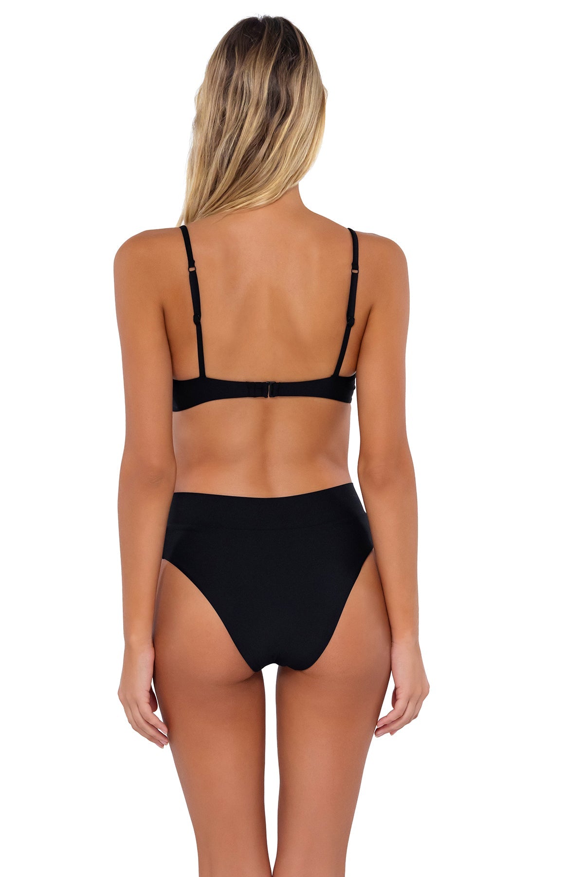 **Delfina V Front Bikini Bottom - Black Swimwear for Women | High Waisted Bikini Bottoms | Perfect for Pool, Beach & Vacation**
