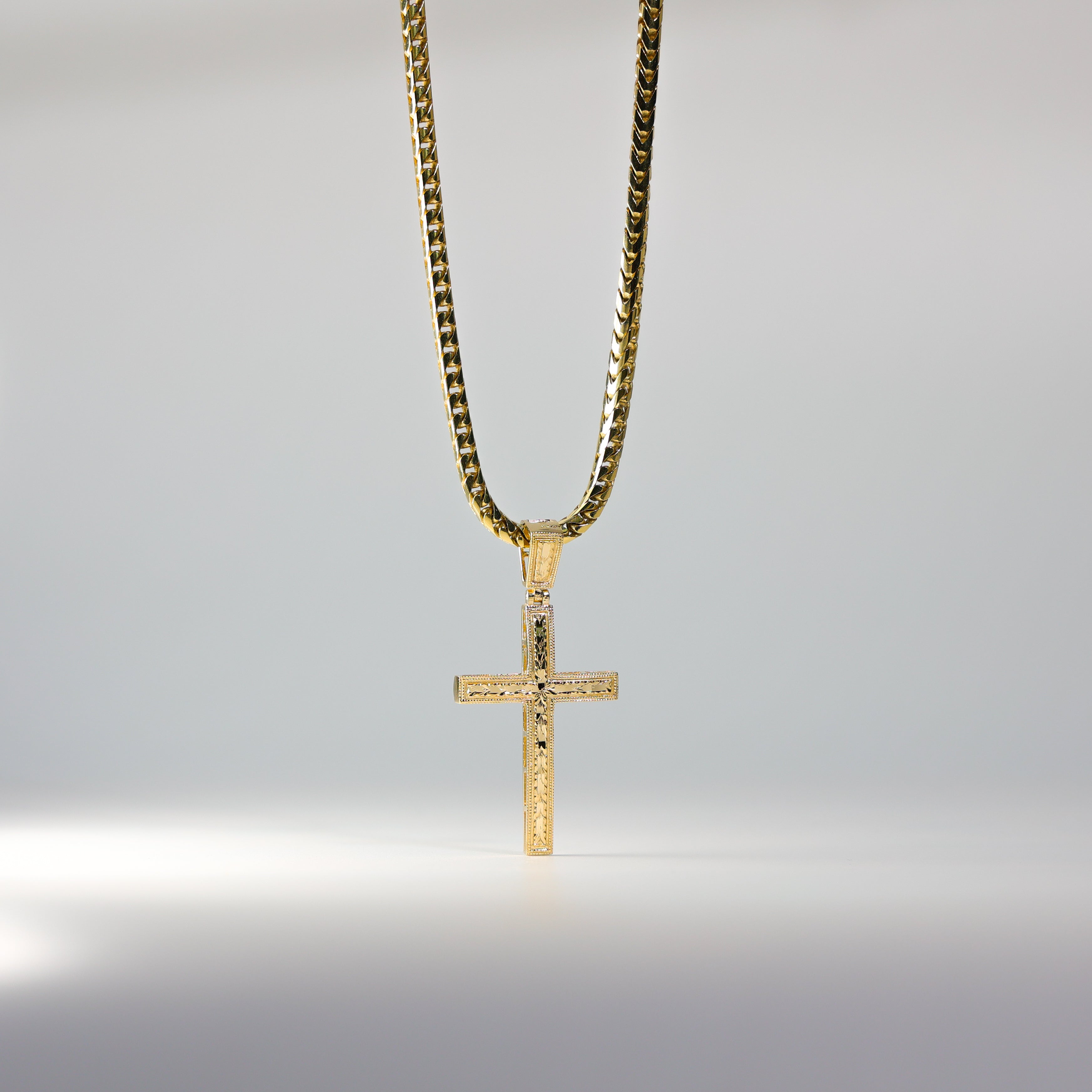 2205 Gold Large Cross Pendant Necklace for Women - Religious Jewelry Gift for Baptism, First Communion & Everyday Wear