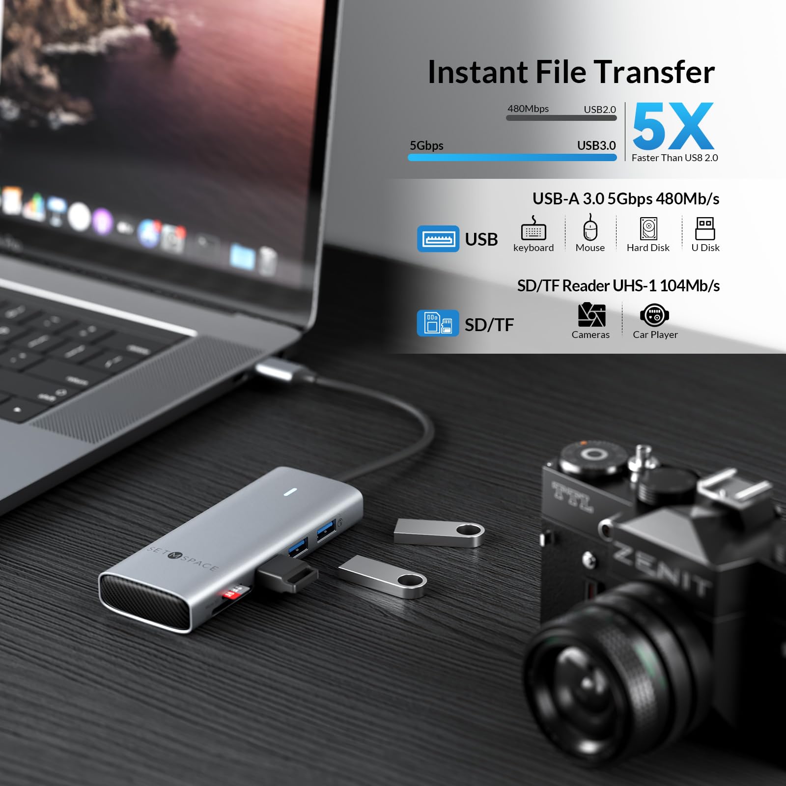 8-in-1 USB C Docking Station with 4K HDMI, Gigabit Ethernet, 100W PD Charging & 3 USB 3.0 Ports - Universal Laptop Hub for Dell/HP/Lenovo/Surface/MacBook - Perfect for Home Office, Gaming & Multi-Monitor Setup