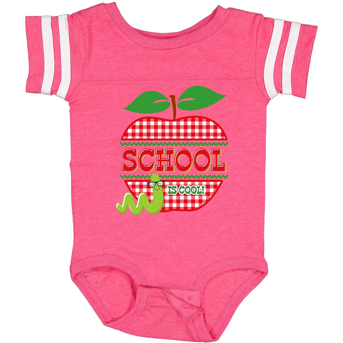Inktastic Apple School is Cool Baby Bodysuit - Cute 100% Cotton Infant Onesie for Boys & Girls - Perfect for First Day of School, Photo Shoots & Playdates