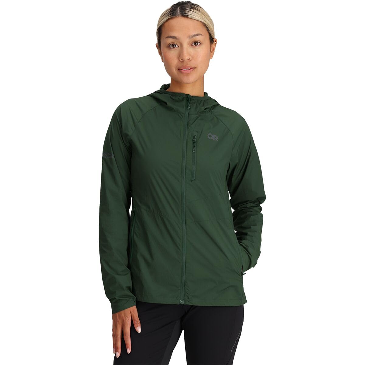 Outdoor Research Women's Shadow Wind Hoodie - Lightweight Windproof Jacket for Hiking & Running (Grove, Size L) | Perfect for Outdoor Adventures & Travel