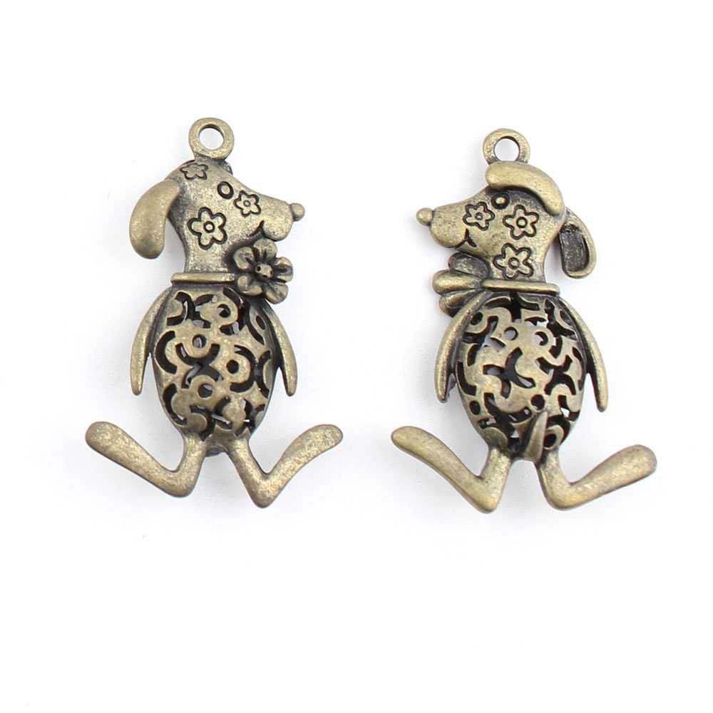 30 Pieces Hollow Puppy Dog Charms for Jewelry Making - Bronze Craft Findings - Perfect for Necklaces, Bracelets, and DIY Jewelry Projects