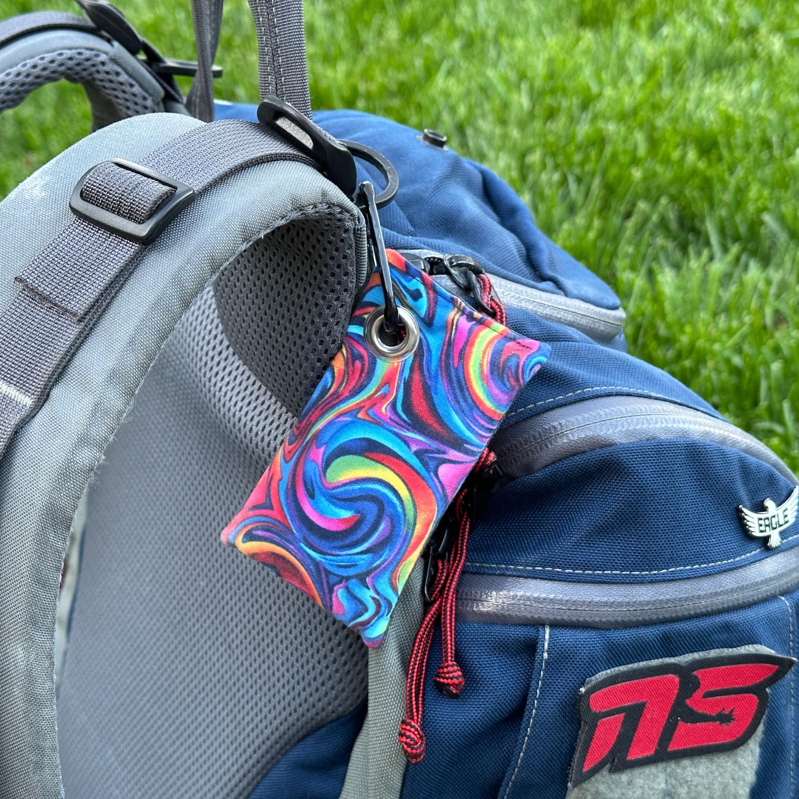 HYZER HOUND DISCS Disc Golf Chalk Bag - Moisture Absorbing Hand Grip Enhancer for Summer Play | Carabiner Attachment for Easy Bag Access | Improve Consistency & Performance | Essential Disc Golf Accessory for Hot Weather & Competitive Tournaments