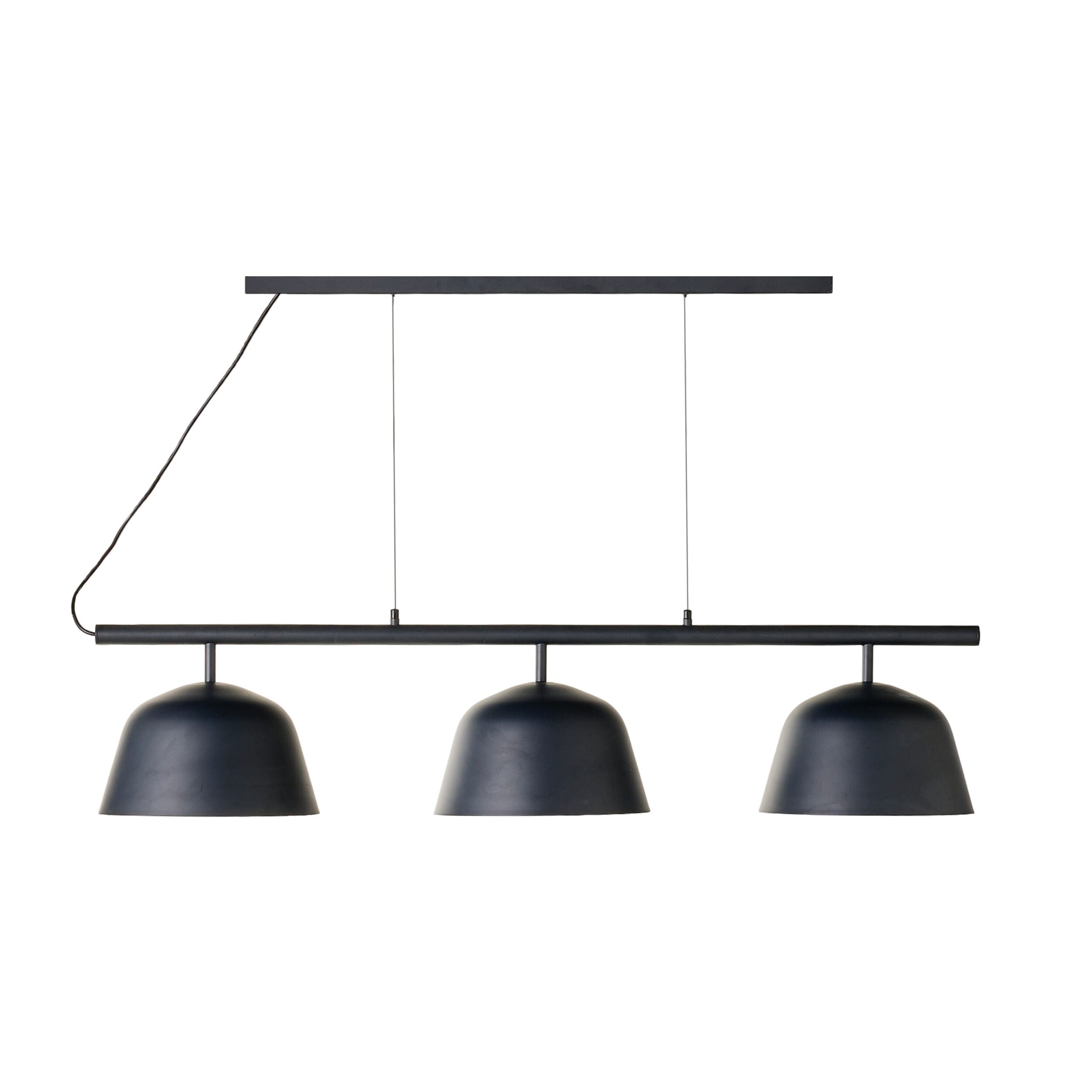 Anglesea 3-Light Modern Metal Pendant Light Fixture - Charcoal Finish, 47.2