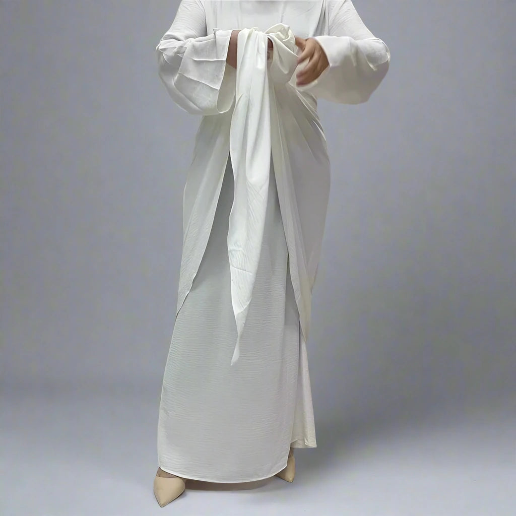 Elegant Long Sleeve Wrinkle-Free Muslim Abaya Dress for Women - Perfect for Prayer, Daily Wear & Special Occasions