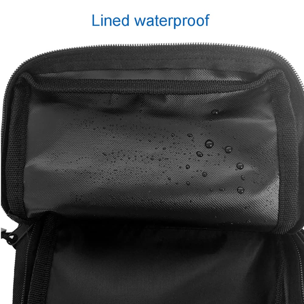 2 Pack Waterproof ATV Fender Bags with Cooler - Universal ATV/UTV/Dirt Bike Rear Storage Saddlebags for Tools & Accessories - Durable Black Motorcycle Gear for Off-Road Adventures & Camping Trips