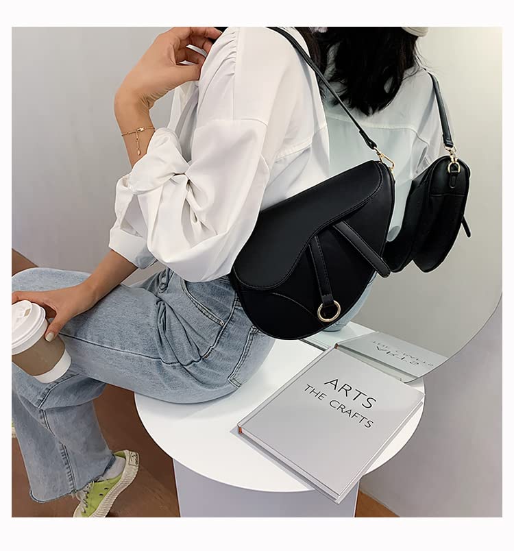 Trendy Women's Small Clutch Purse - Saddle Shoulder Bag, Underarm Handbag & Crossbody Satchel for Evening Parties, Date Nights & Daily Use