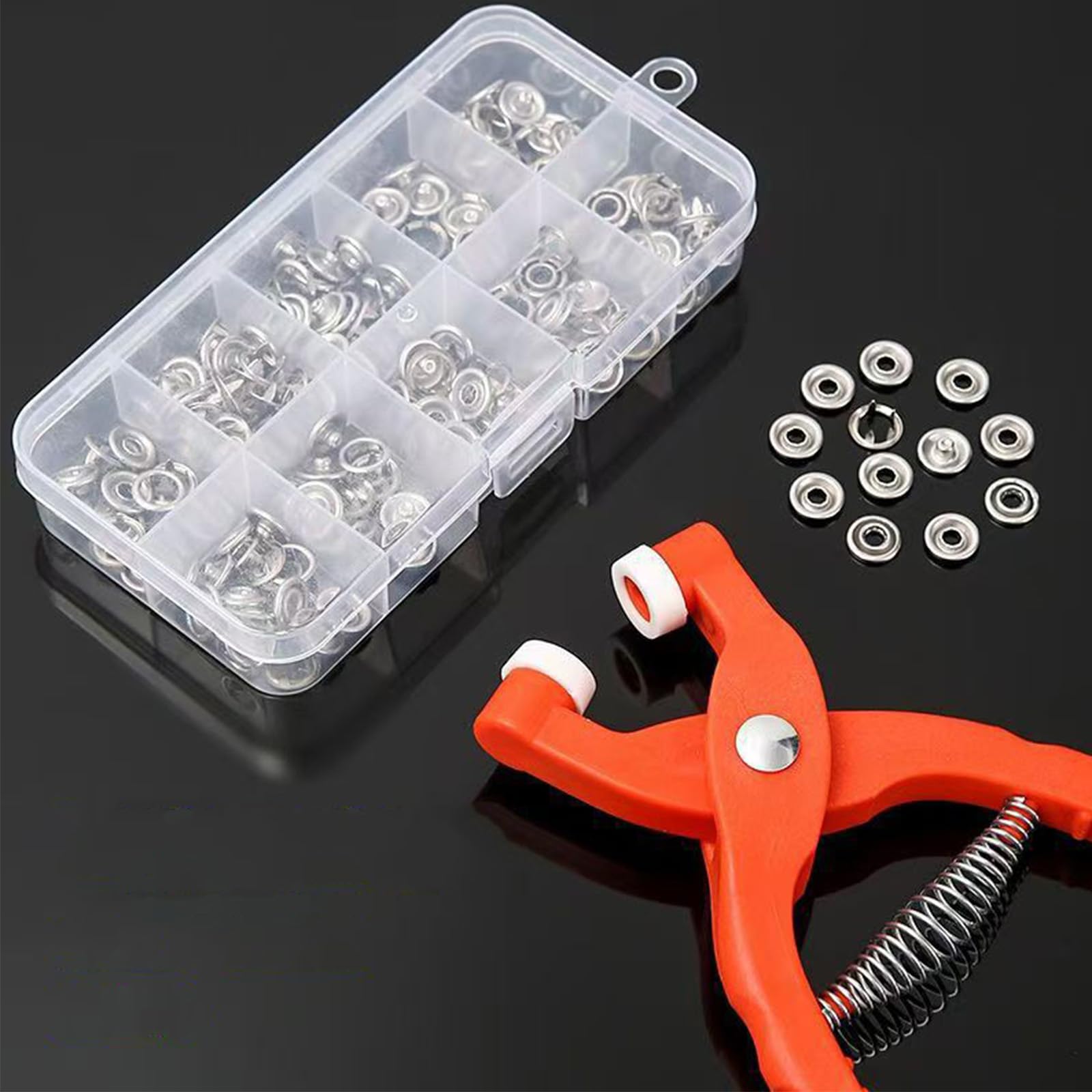 Premium Safety Eye Snapper Tool - Metal Crochet Eye Fastener with 50 Buttons | Secure Eyes for Amigurumi, Stuffed Animals & DIY Plush Toys | Perfect for Crafting, Sewing & Handmade Projects