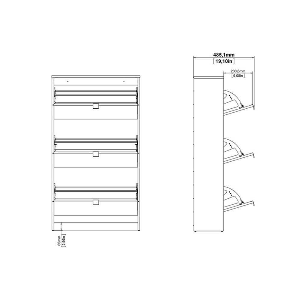 TVILUM White Shoe Cabinet - Modern Entryway Storage Organizer for Shoes, Boots & Accessories | Perfect for Hallway, Closet & Mudroom Organization