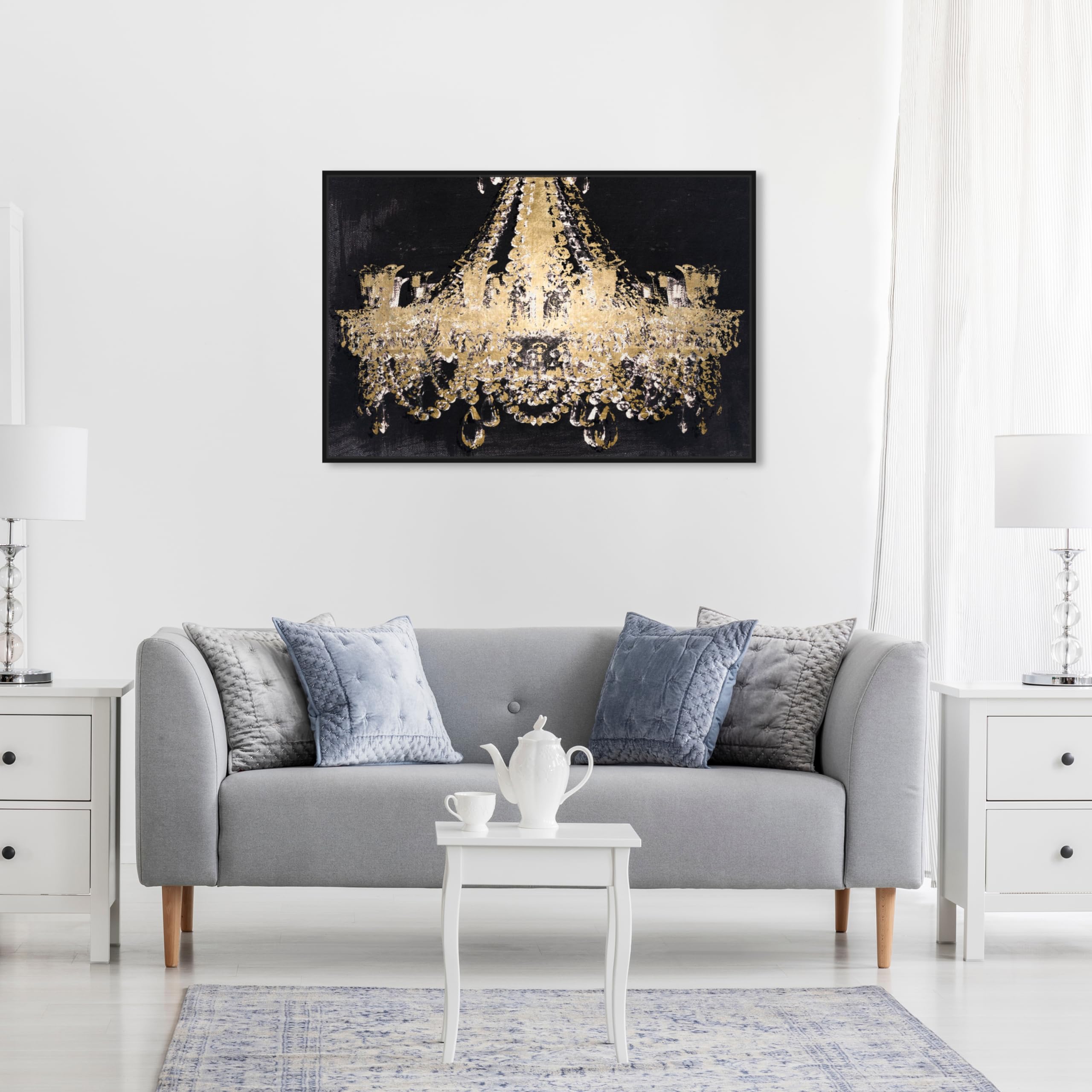 Oliver Gal Artist Co. Fashion Glam Wall Art Canvas Print - 30x20 Inch Gold & Black Framed Home Decor - Perfect for Living Room, Bedroom or Office Decoration