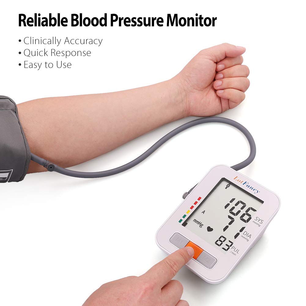 LotFancy Digital Blood Pressure Monitor - Upper Arm Cuff (9-13