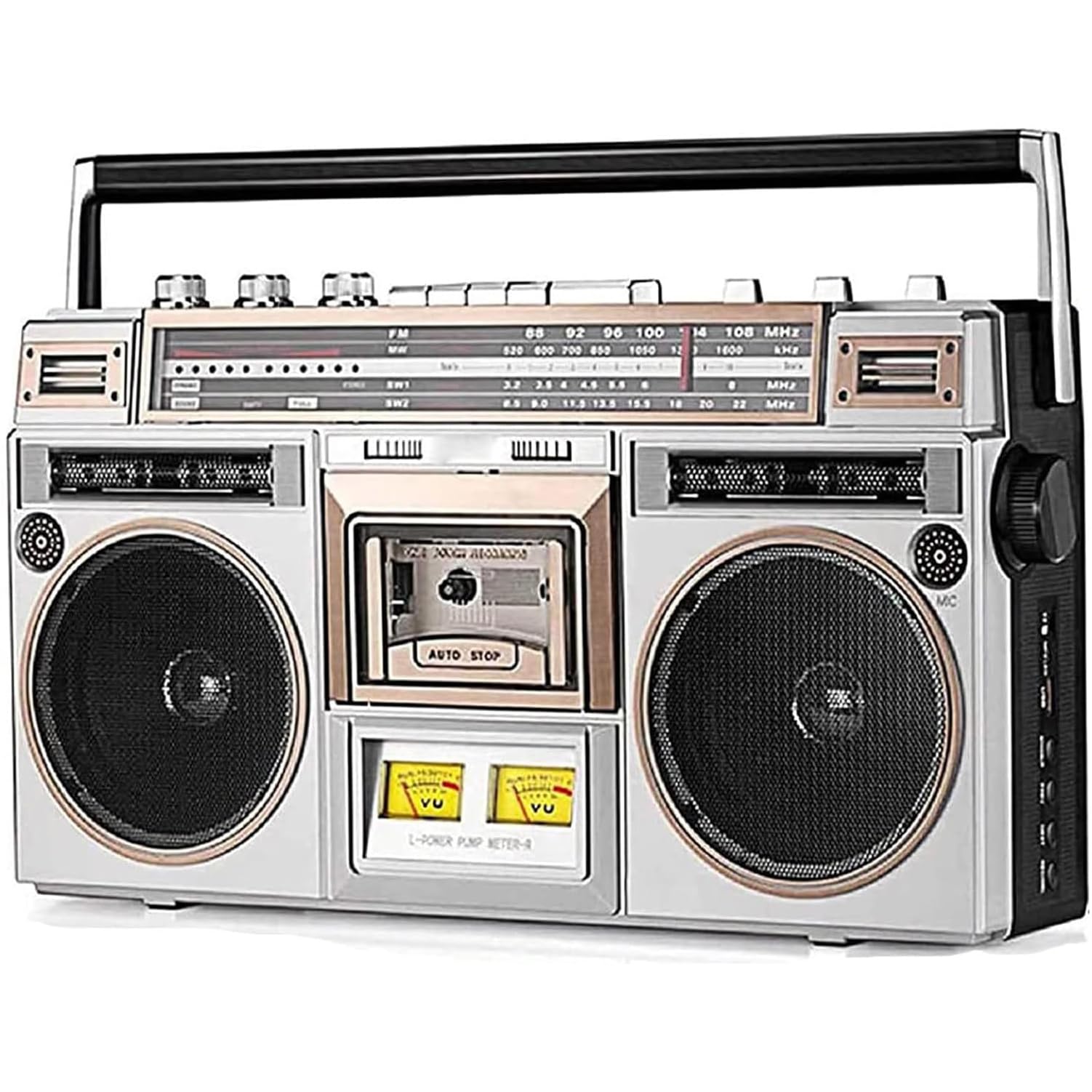 Vintage 80s Style Cassette Boombox - Retro Bluetooth Tape Player with FM/DAB+ Radio, USB/SD Slots, Aux Input & Headphone Jack | Convert Cassettes to Digital | Perfect for Home Decor, Music Lovers & Nostalgic Gift Giving