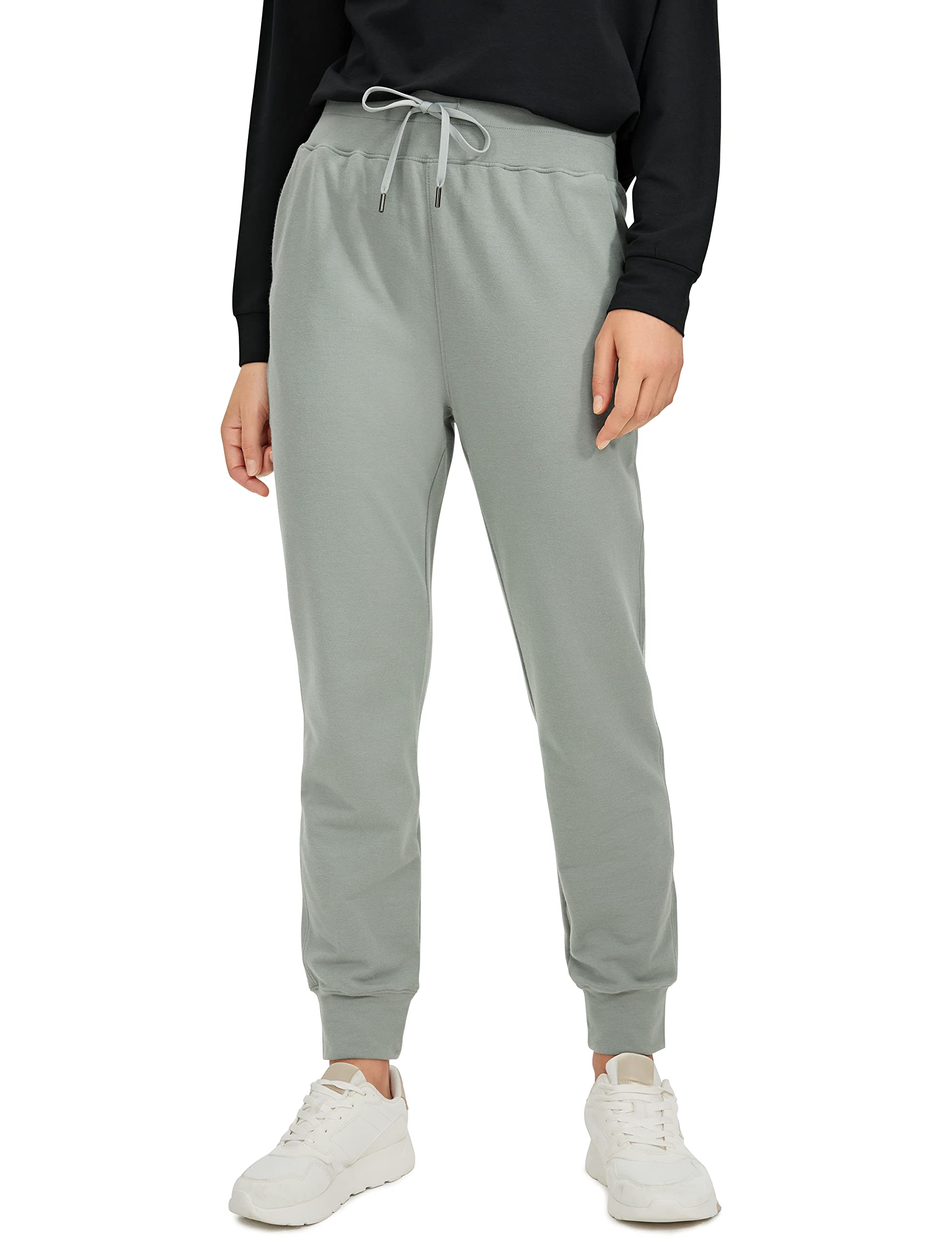 CRZ YOGA Women's High Waisted Lightweight Cotton Joggers with Pockets - Super Soft Workout & Casual Sweatpants for Yoga, Running, Lounging and Everyday Wear