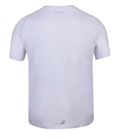 Babolat Men's Play Crew Neck T-Shirt - White | Comfortable Cotton Tennis Shirt for Casual Wear & Sports Activities