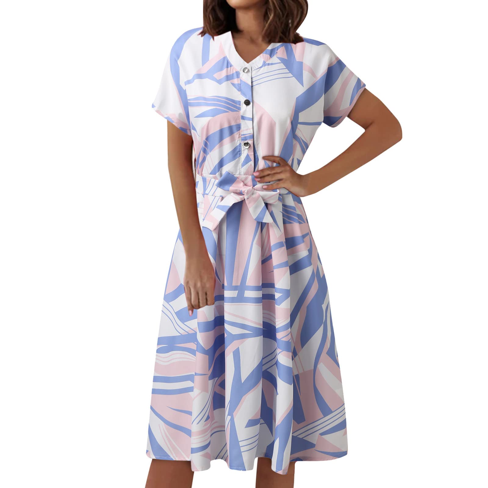 Women's Summer Dresses 2022 - Sexy Beach Sundress with Short Sleeves, Casual Loose Fit Mini Tunic Dress | Perfect for Beach Vacations, Pool Parties & Summer Outings