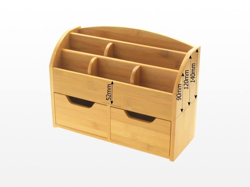 Bamboo Wall Mounted Letter Holder & Key Rack - Desk Organizer for Mail, Notes, and Keys - Perfect for Home Office, Entryway, and Kitchen Organization