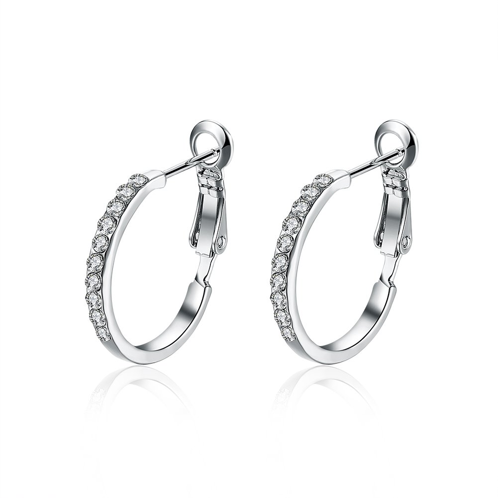 MAIHAO 20mm 14K Gold Plated Cubic Zirconia Small Hoop Earrings for Women & Teens - Hypoallergenic Sensitive Ear Jewelry for Daily Wear, Parties & Gifts