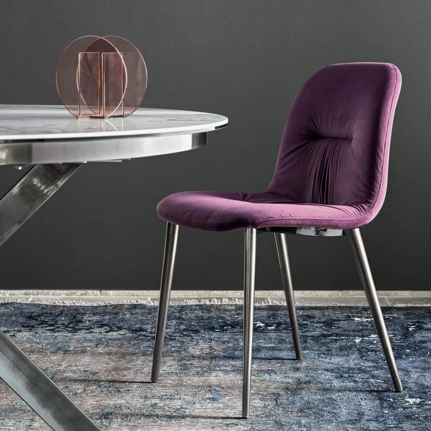 Bontempi Chantal Chair - Modern Accent Chair for Living Room, Bedroom, or Office - Stylish and Comfortable Seating Furniture for Home Decor