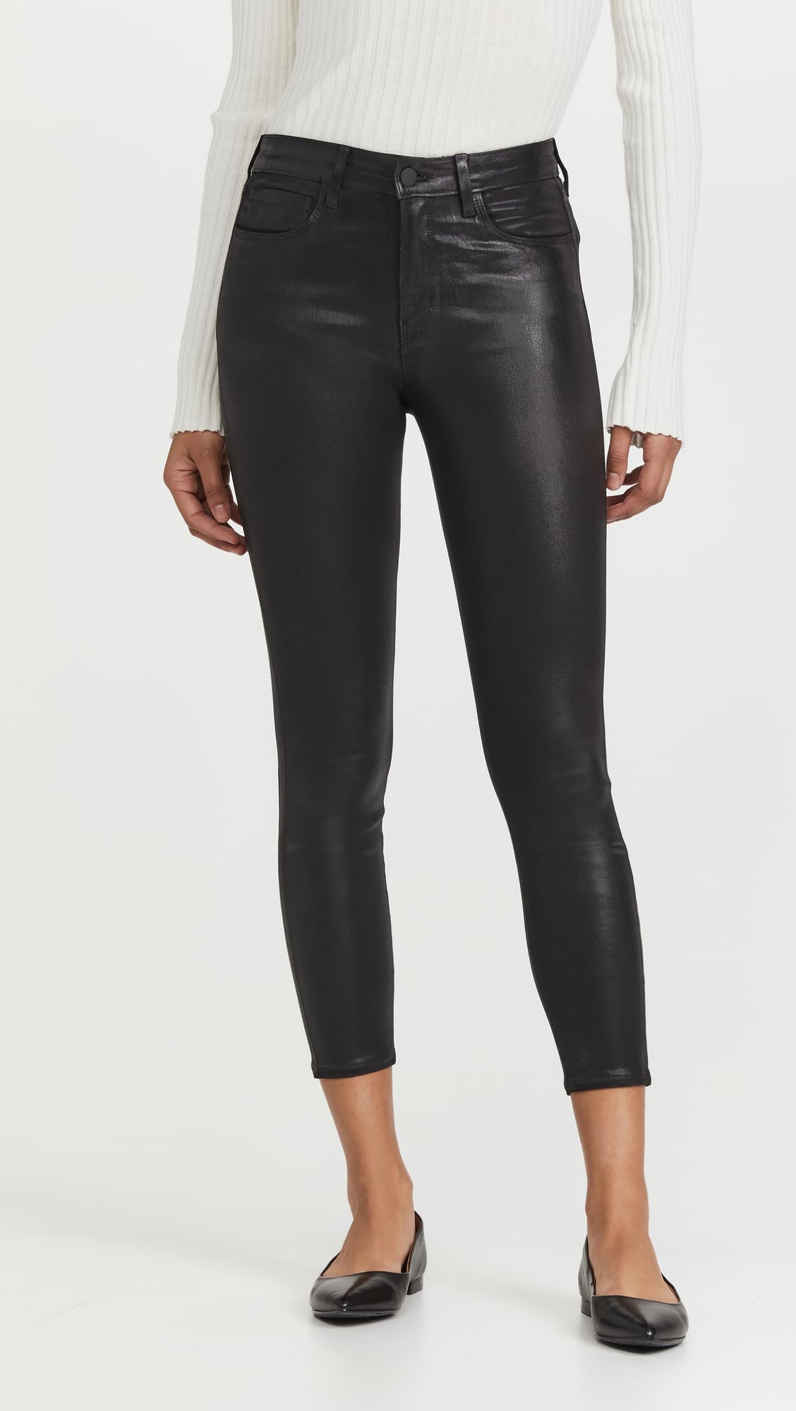 L'AGENCE Women's Margot Coated Skinny Jeans - High Waist Stretch Denim Pants for Casual & Night Out | Perfect for Date Night, Office & Weekend Wear
