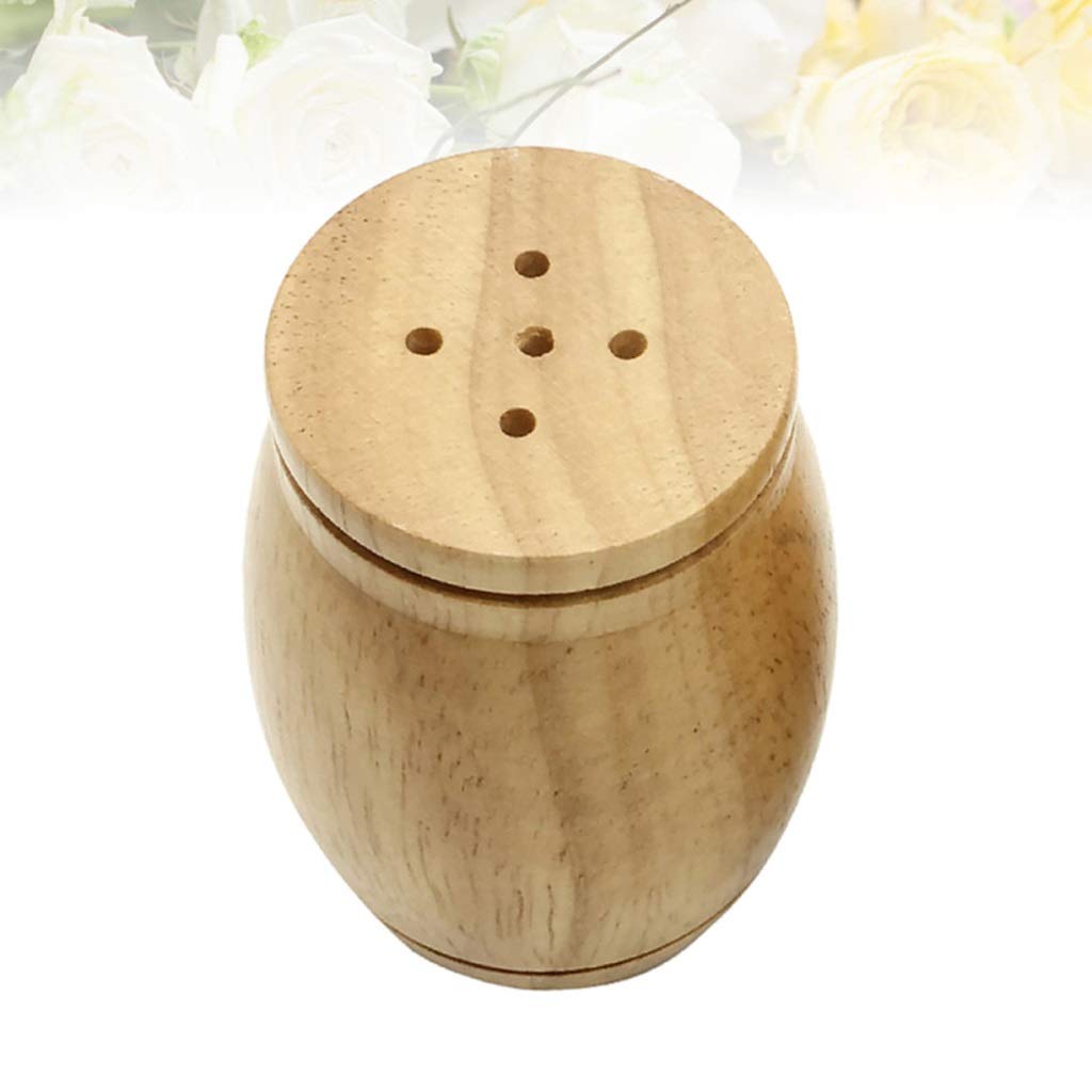 1pc Durable Wooden Spice Jar with Lid - Small Condiment Container & Seasoning Bottle for Salt, Pepper & Spices - Perfect for Kitchen, Picnic & Outdoor Cooking