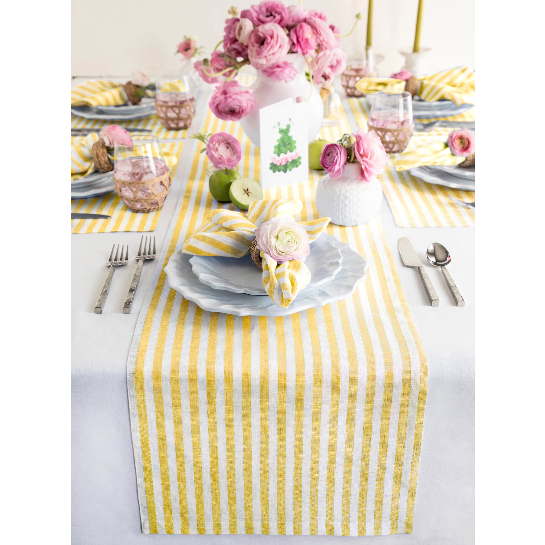 Amalfi Stripe Table Runner - Elegant Dining Decor for Weddings, Parties & Holiday Tablescapes