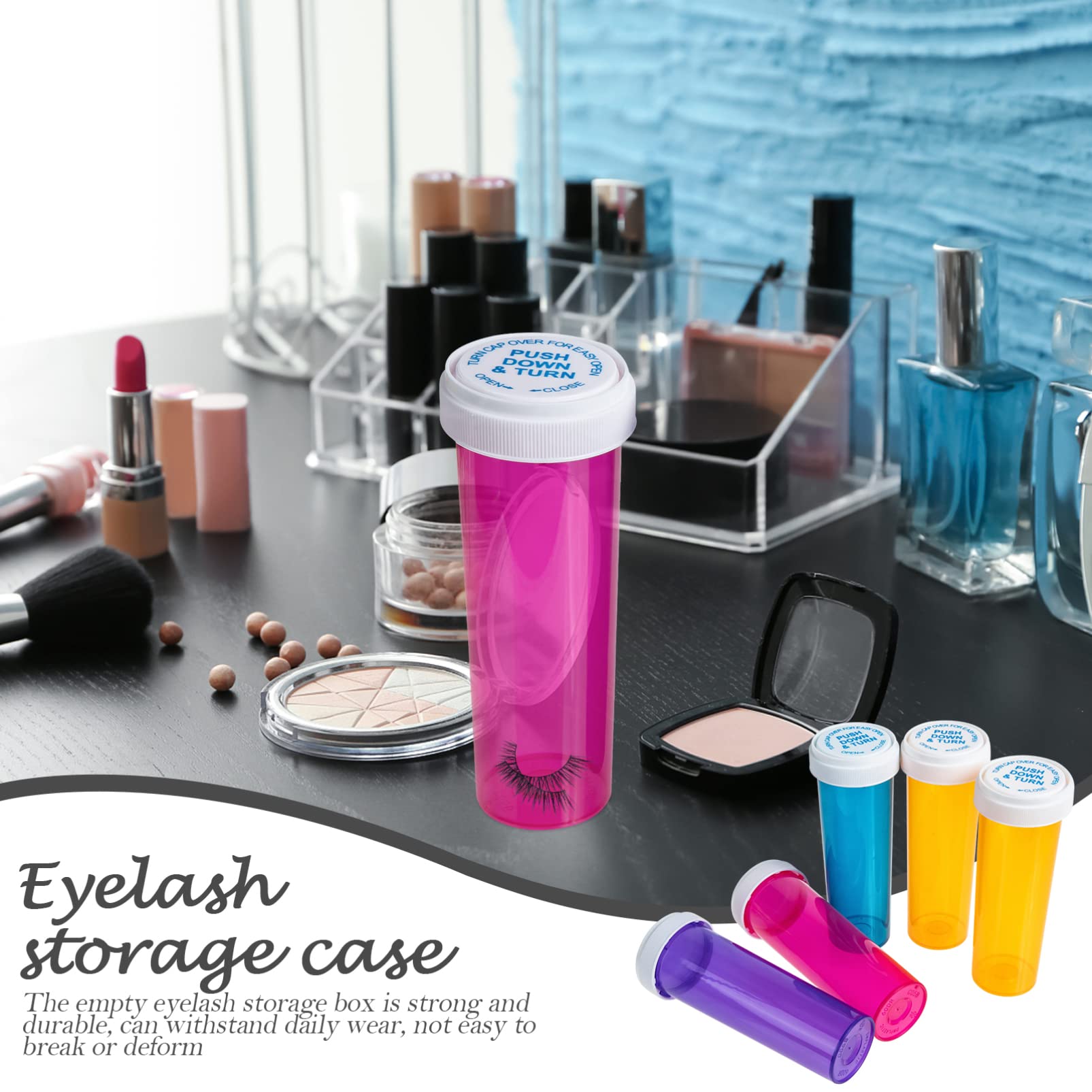 5-Piece Plastic False Eyelash Storage Box Set - Empty Eyelash Organizer Case with Lash Holder for Professional Makeup Artists & Home Use - Perfect for Salon, Travel, and Gift Packaging