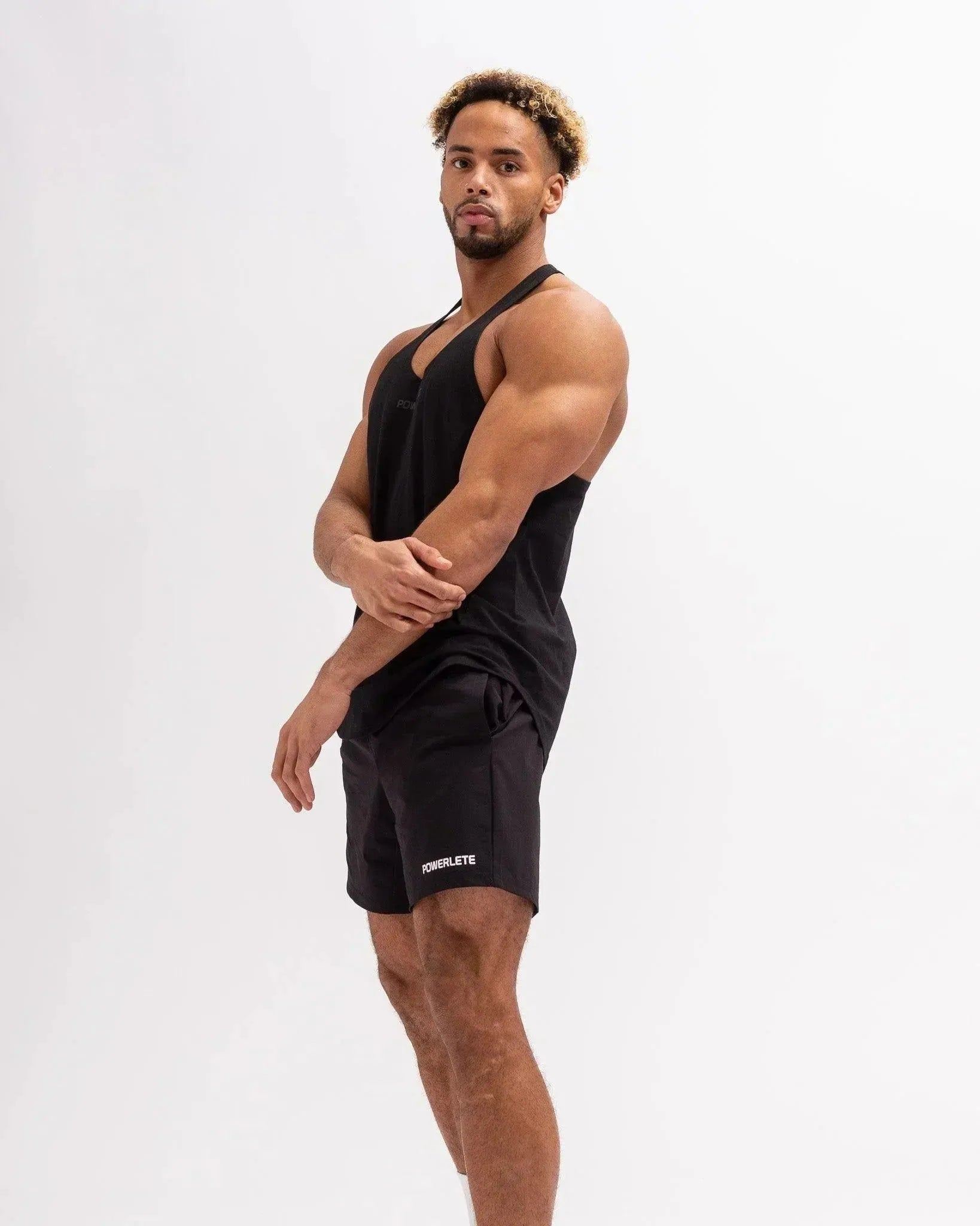Powerlete Evolve Men's Workout Vest - Black | Lightweight & Breathable for Running, Gym & Outdoor Training