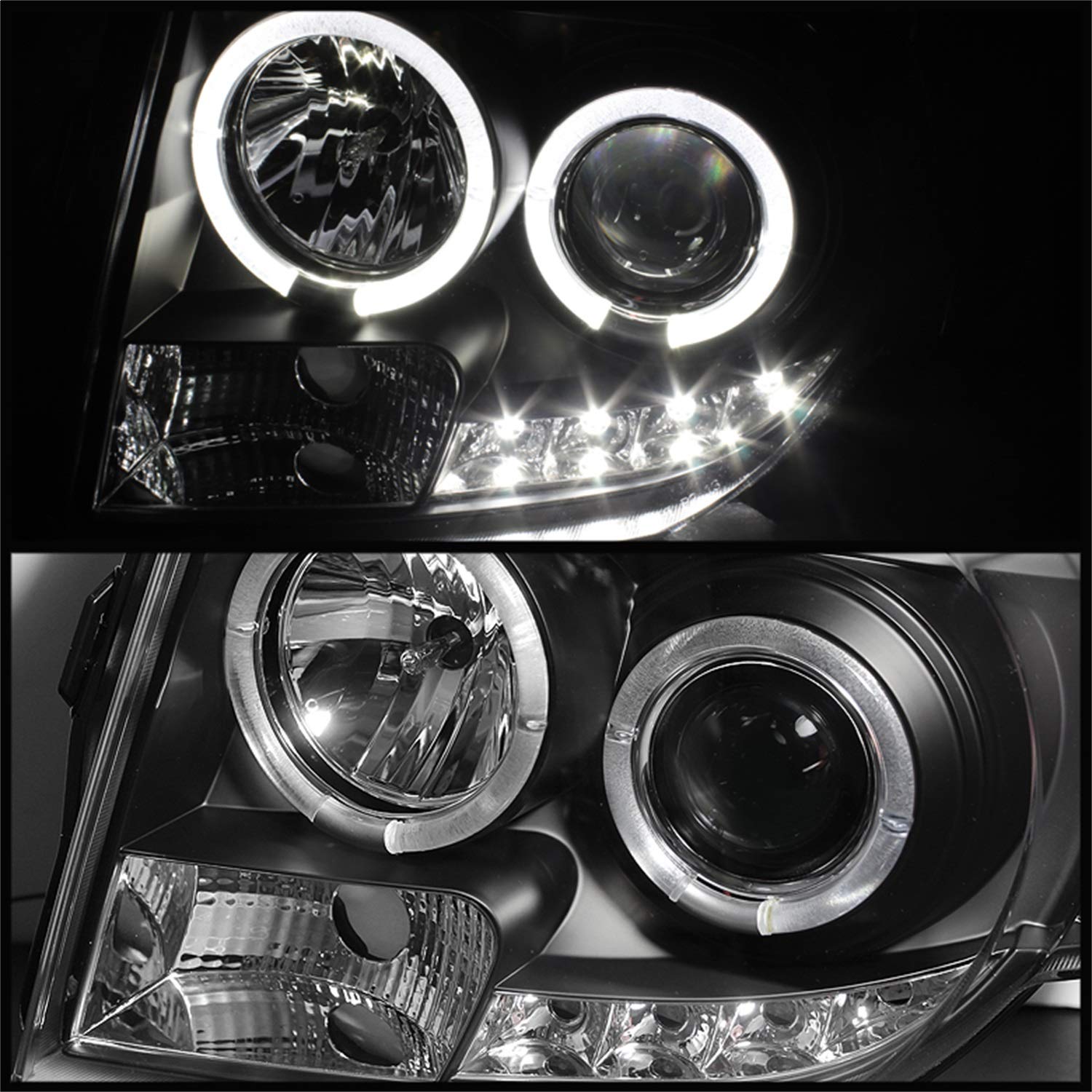 Spyder Auto 5074225 Black/Clear Projector Style Headlights - High-Performance LED Headlights for Trucks & SUVs - Upgrade Your Night Driving Safety & Style