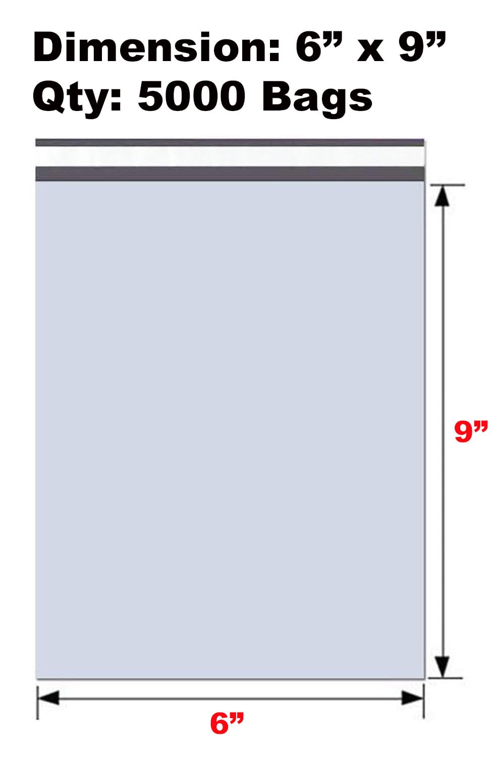 iMBAPrice® 5000 6x9 White Poly Mailers - Self-Sealing Shipping Envelopes Bags for Ecommerce, Mailing & Packaging (6 x 9 Inches) - Perfect for Small Items, Documents, Jewelry & Online Store Shipments