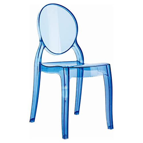 Pemberly Row Modern Kids Chair in Clear Blue - Stylish & Comfortable Children's Seating for Bedroom, Playroom & Nursery