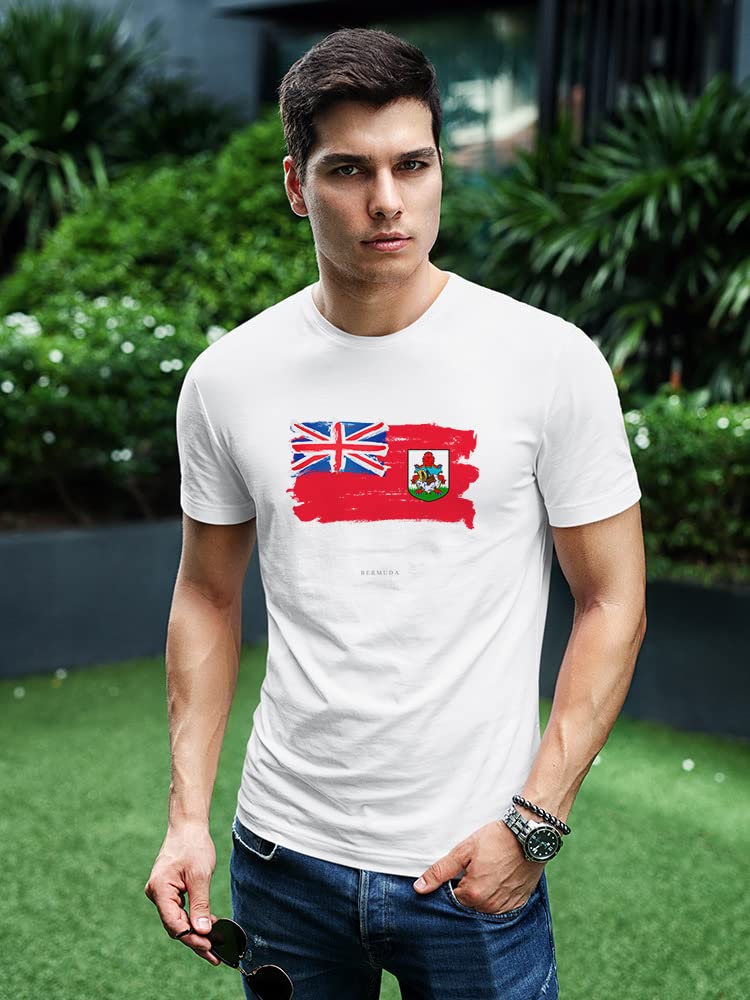 Smartprints Grunge Bermuda Flag Watercolor T-Shirt for Men - Stylish Graphic Tee for Casual Wear, Street Fashion & Everyday Outfits