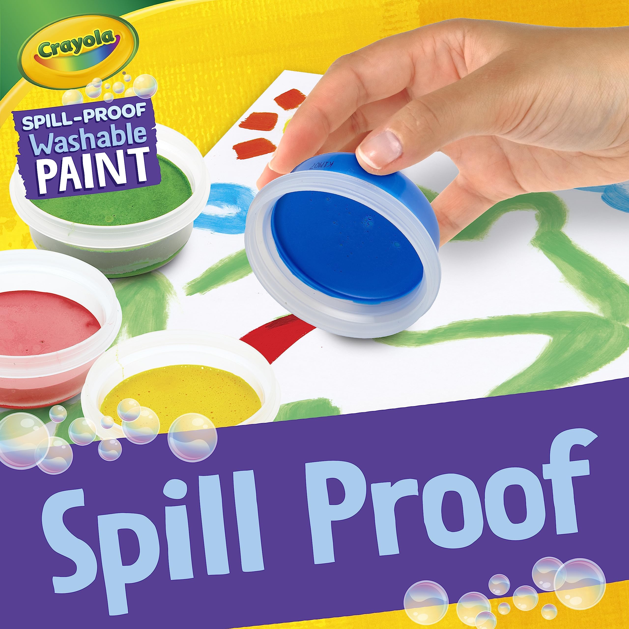 Crayola Spill Proof Washable Paint Set (25ct) - Non-Toxic Kids Craft Supplies for Toddlers Ages 3+, Perfect for Art Projects, Holiday Gifts & Classroom Activities