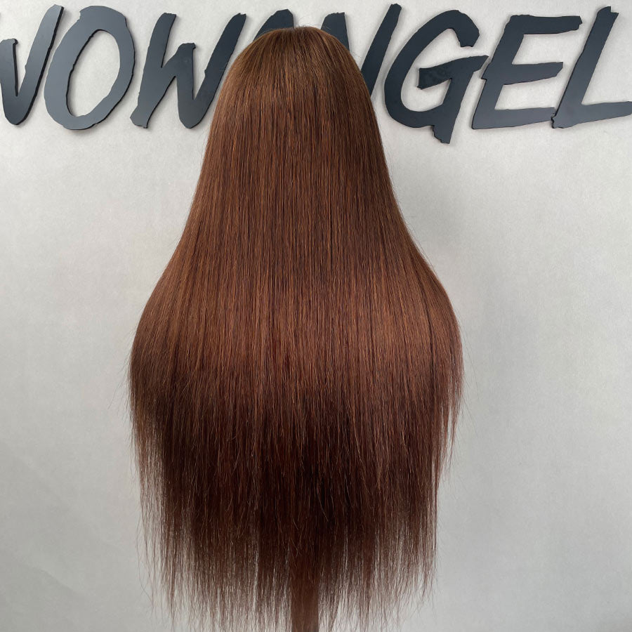 WOWANGEL 13x6 HD Lace Front Wig - Chestnut Brown Skinlike Real Human Hair Wig for Women | Natural Look for Daily Wear, Cosplay & Special Occasions