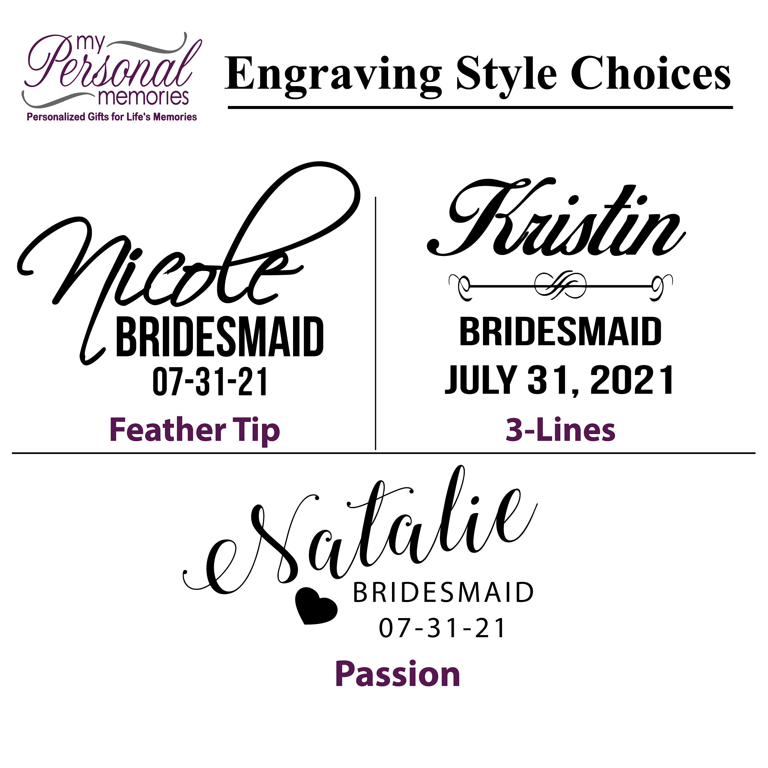 Personalized Bridesmaid Wine Tumbler - Custom Monogrammed & Engraved Insulated Cup for Bachelorette Party, Wedding Gift - Keeps Drinks Cold for Hours - Perfect for Bridal Showers, Rehearsal Dinners & Girls' Night Out (Purple)