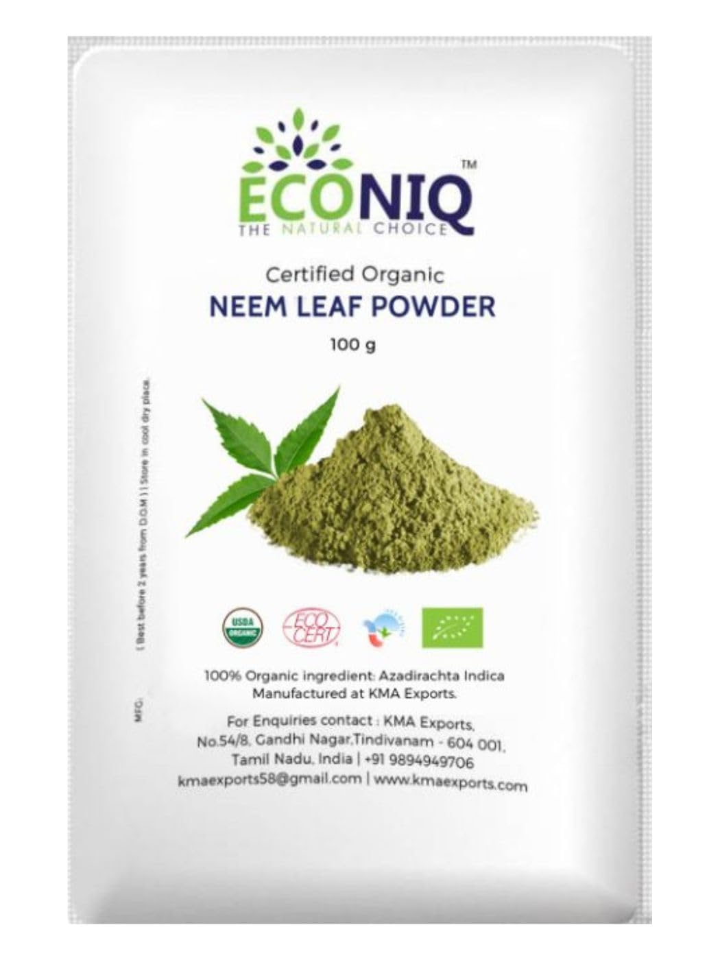 Organic Neem Powder for Face & Skin Care - 100g | Pure Natural Neem Leaf Powder for Acne, Pimples & Bacterial Protection | DIY Face Mask, Hair Treatment & Ayurvedic Remedies