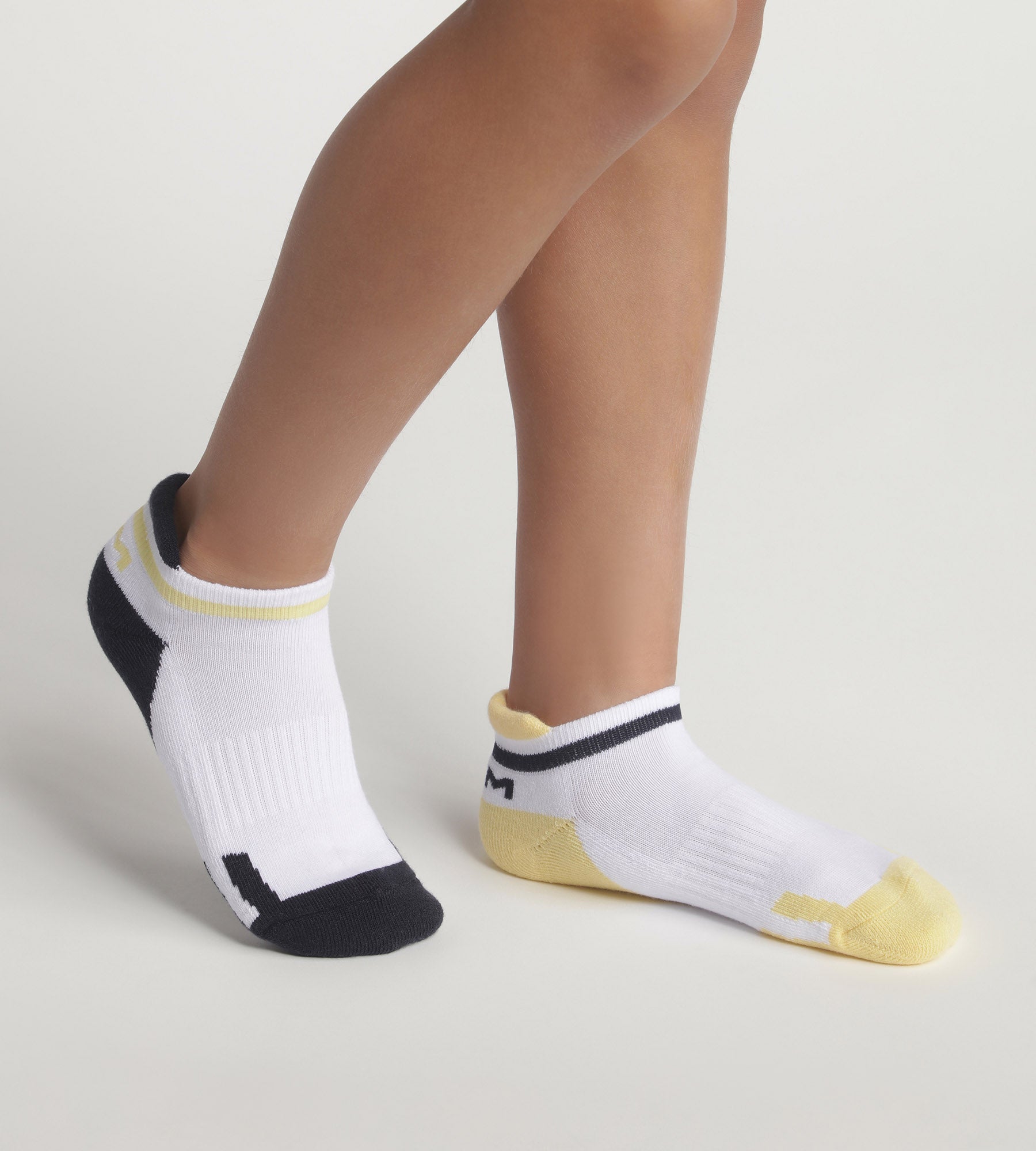 Unisex Retro Navy Yellow Socks - 2 Pairs Pack | Vintage Athletic Style for Men & Women | Perfect for Running, Gym & Casual Wear