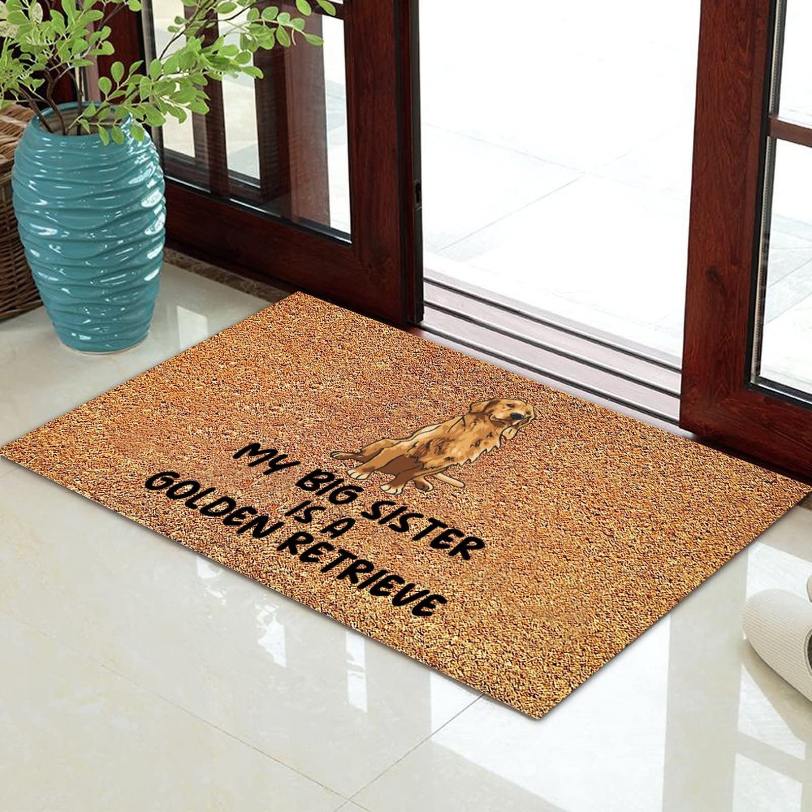 **Personalized Golden Retriever Dog Doormat - Custom Pet Photo Print, Coconut Coir, Non-Slip Backing - Indoor/Outdoor Entryway Mat for Pet Lovers, Dirt-Trapping, Easy Clean - Perfect Gift for Dog Owners**    *(Ideal for front doors, patios, or mudrooms – keeps your home clean while celebrating your furry friend!)*