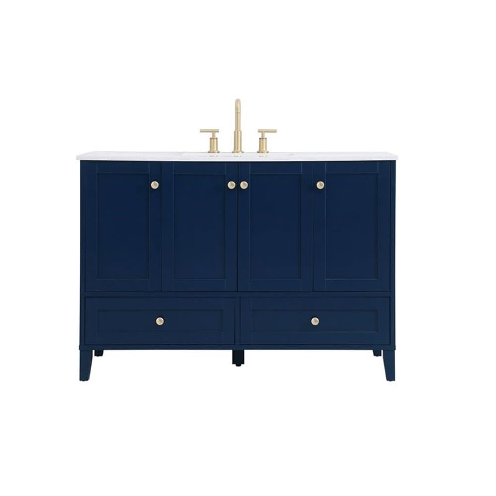 48 Inch Single Bathroom Vanity Cabinet with Sink - Elegant Blue Modern Bathroom Storage for Small Spaces | Perfect for Master Bath, Guest Bath & Apartment Renovations