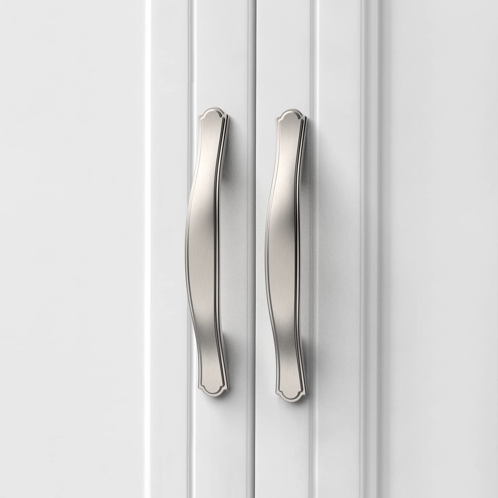 10 Pack 3 Inch Brushed Satin Nickel Cabinet Handles - Modern Kitchen Cabinet Pulls & Drawer Handles for Cupboards, Dressers & Furniture (76mm) - Perfect for Home Renovation & DIY Projects