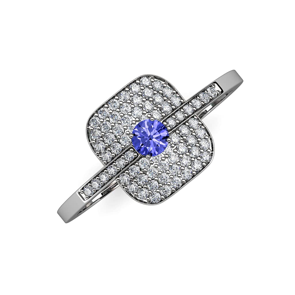 Natural Tanzanite & Diamond Women's Cluster Engagement Ring 1 ctw in 14K White Gold – Perfect for Proposals, Anniversaries & Special Occasions