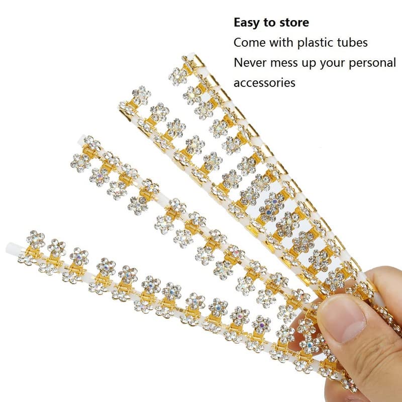 FAMEZA 12-Piece Mini Hair Claw Clips Set - No-Slip Grip, Glitter & Rhinestone Teeth Clips for Women & Girls (Multi-Color) - Perfect for Ponytails, Buns & Everyday Hairstyles