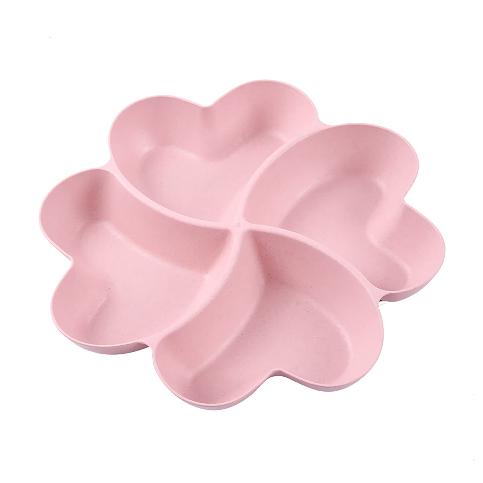 Ampopt Flower-Shaped Fruit Snacks Candy Platter - Multi-Compartment Pink Serving Tray for Kitchen, Dining & Bar | Perfect for Party Snacks, Dessert Display & Entertaining Guests