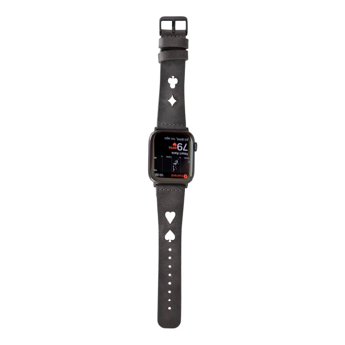 Premium Burnished Gray Leather Sport Band for Apple Watch - Stylish & Durable Replacement Strap for Workouts, Running & Everyday Wear